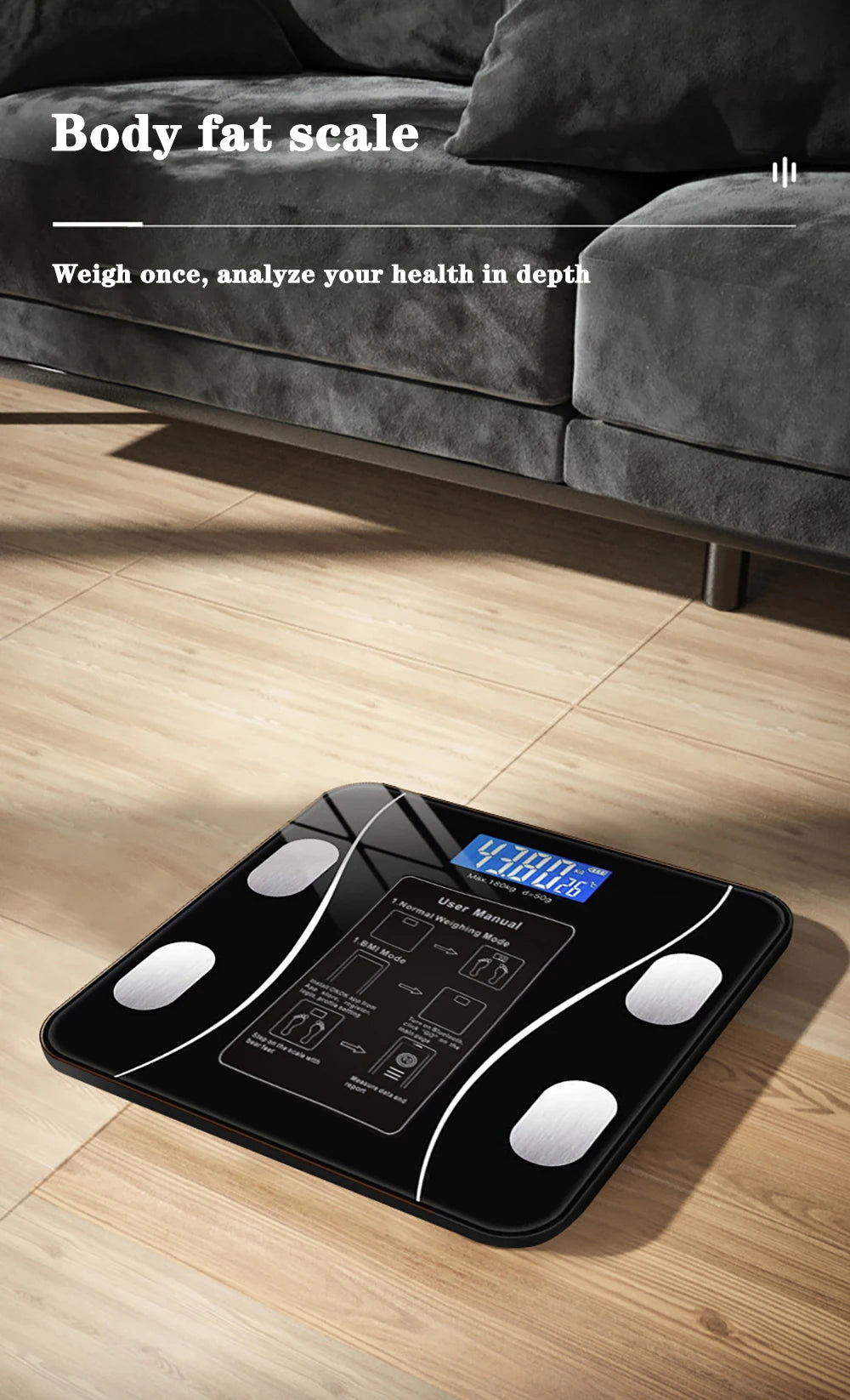 Smart Body Fat Scale – Bluetooth Digital Bathroom Scale with App | Know Your Body, Not Just Your Weight