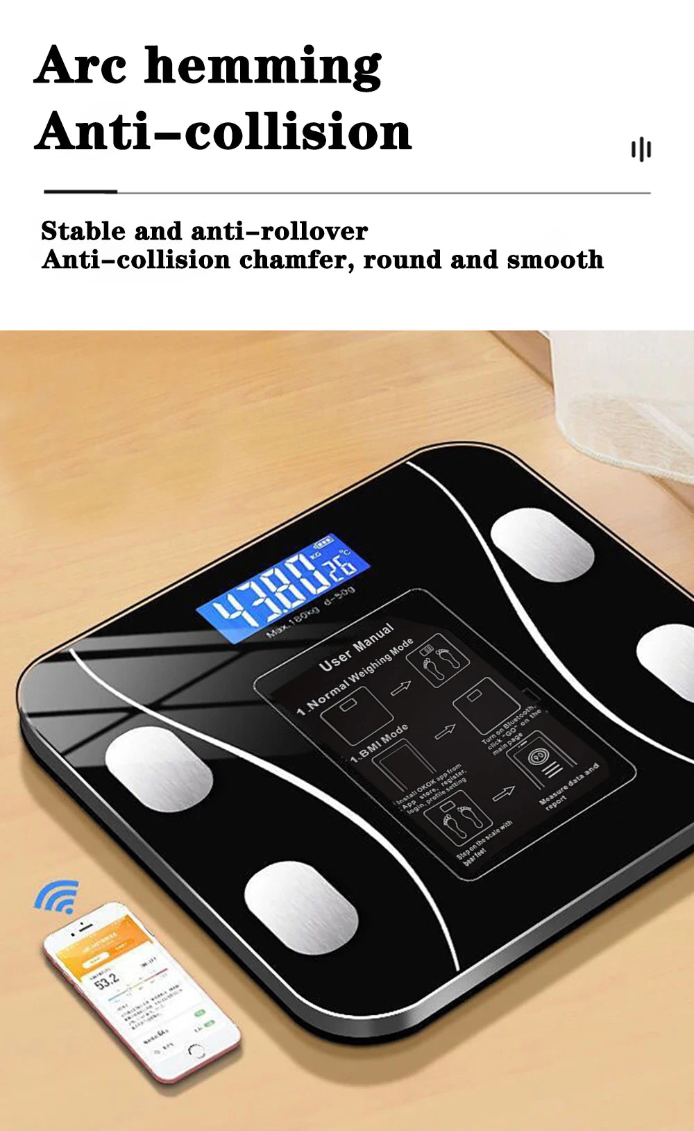 Smart Body Fat Scale – Bluetooth Digital Bathroom Scale with App | Know Your Body, Not Just Your Weight