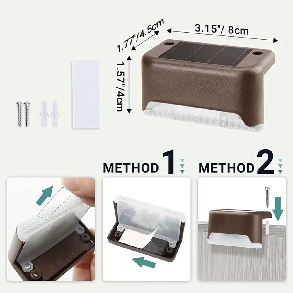 Solar LED Step Lights – Warm White Outdoor Stair & Path Lights | Glow Every Night, Zero Cost