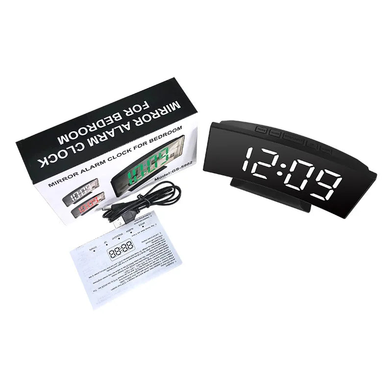 LED Digital Alarm Clock – Large Display with Temperature, Calendar & Night Light | Wake Up Right