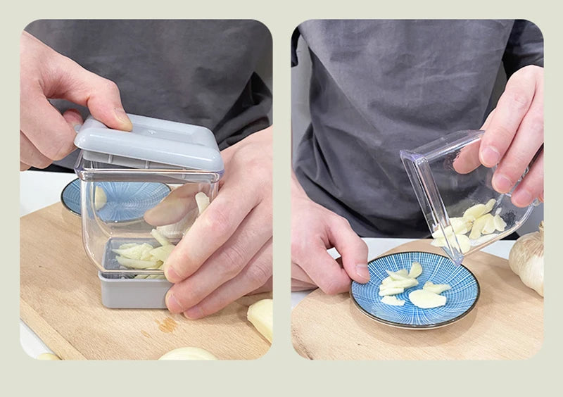 Manual Garlic Press Grater & Peeler – Stainless Steel Kitchen Tool | Mince Garlic in 5 Seconds