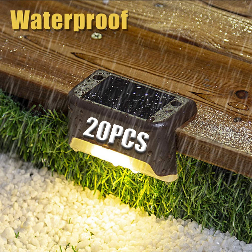 Solar LED Step Lights – Warm White Outdoor Stair & Path Lights | Glow Every Night, Zero Cost