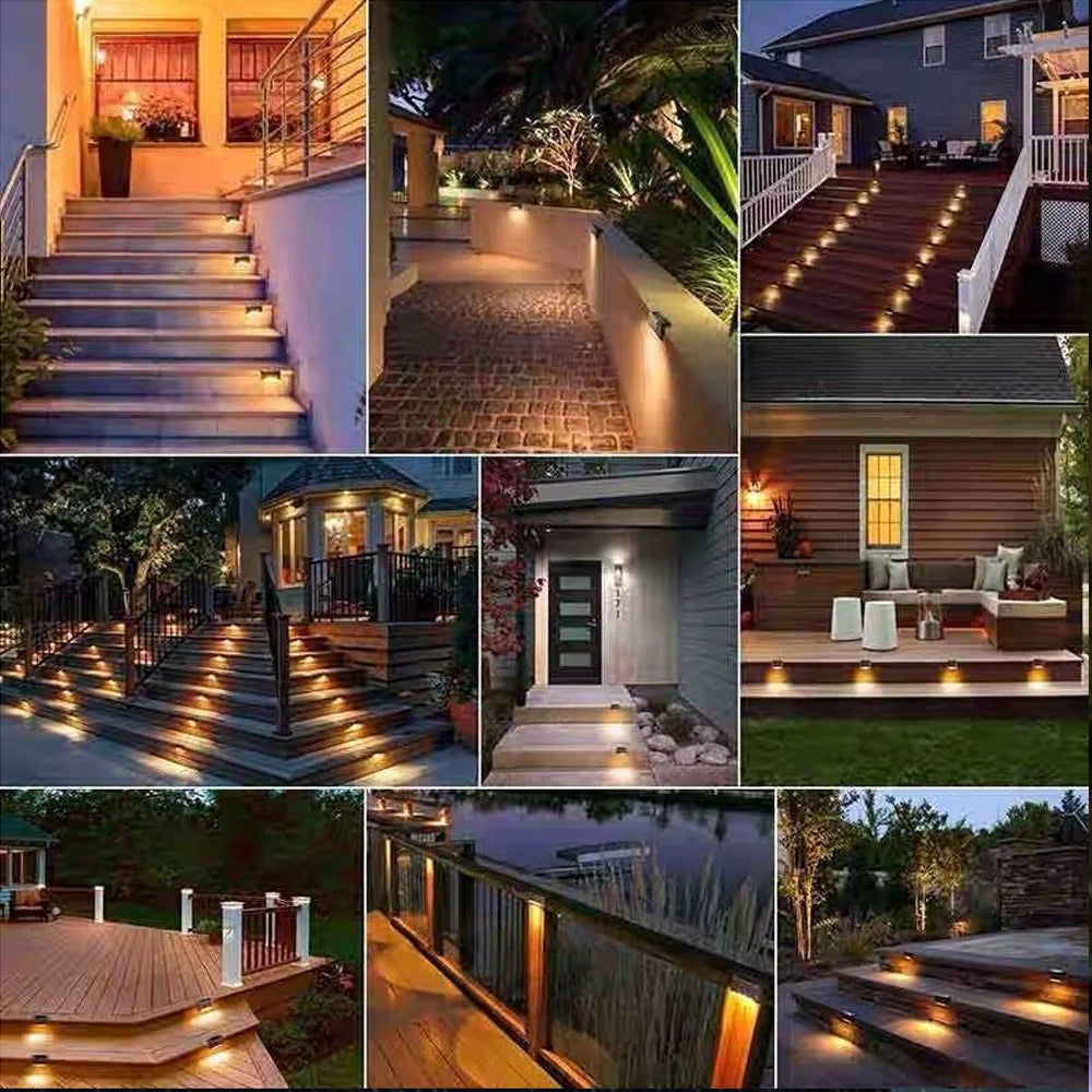 Solar LED Step Lights – Warm White Outdoor Stair & Path Lights | Glow Every Night, Zero Cost