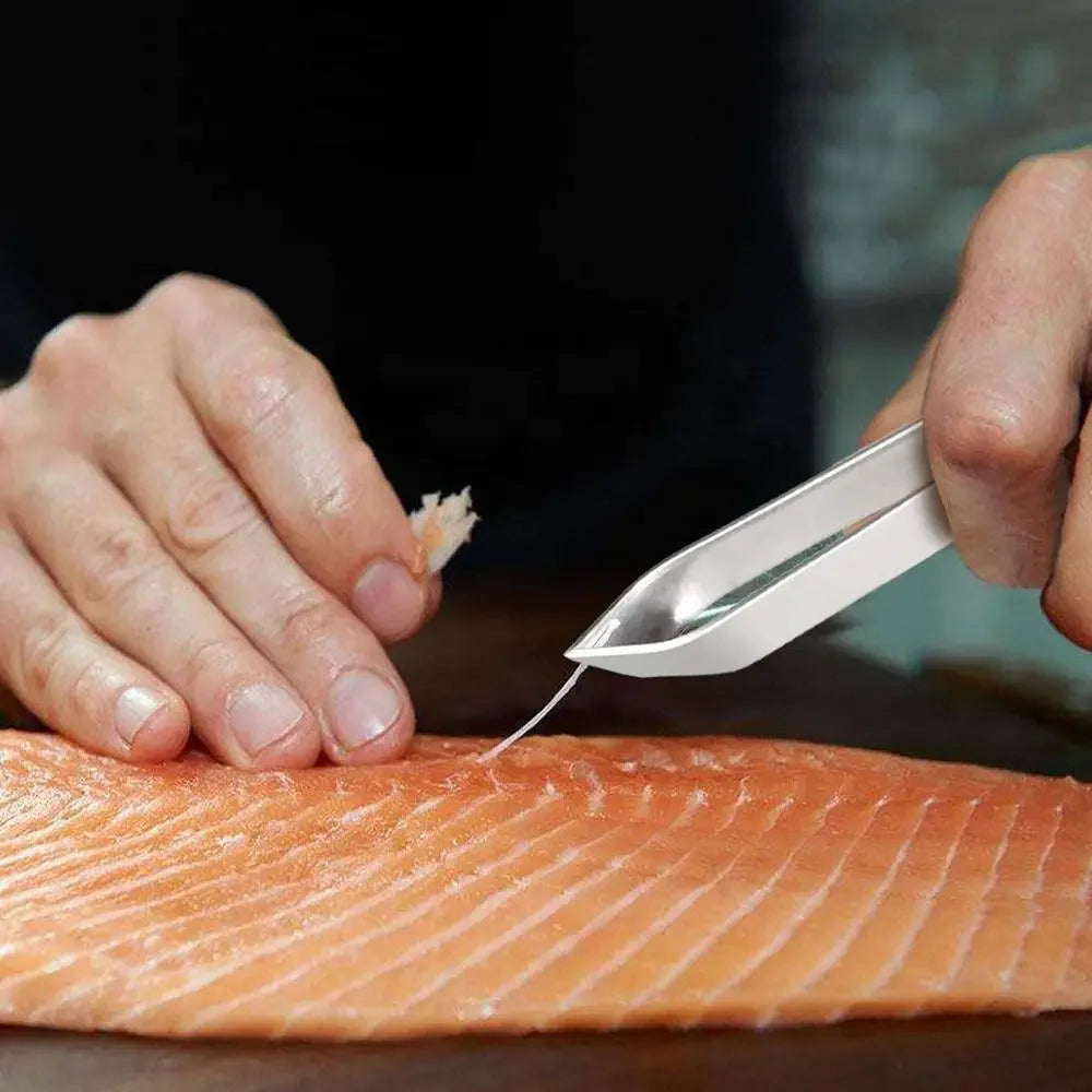 Fish Bone Tweezers Set – Flat & Slant Stainless Steel | The Kitchen Tool You Didn't Know You Needed