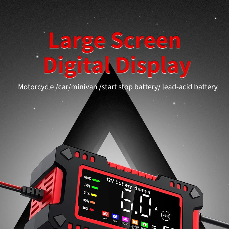 12V 6A Smart Car Battery Charger – LiFePO4 & Lead Acid | Dead Battery? Not Anymore.