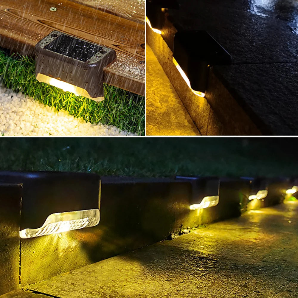 Solar LED Step Lights – Warm White Outdoor Stair & Path Lights | Glow Every Night, Zero Cost