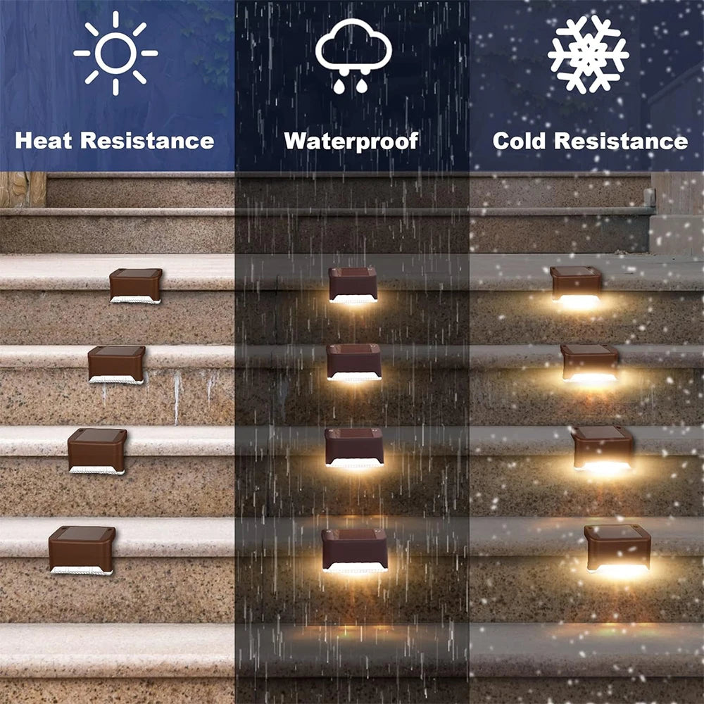 Solar LED Step Lights – Warm White Outdoor Stair & Path Lights | Glow Every Night, Zero Cost