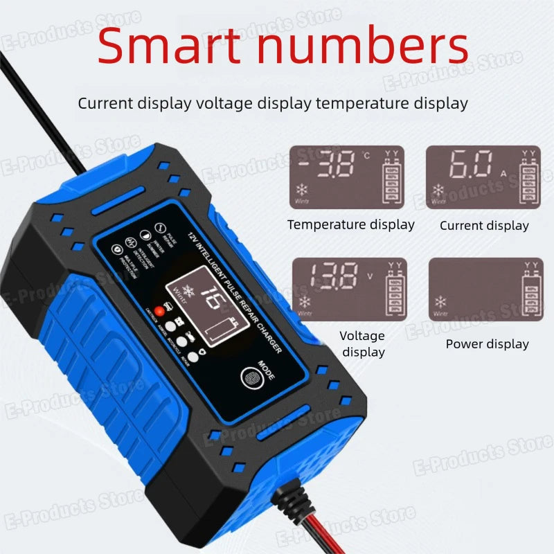 12V 6A Smart Car Battery Charger – LiFePO4 & Lead Acid | Dead Battery? Not Anymore.