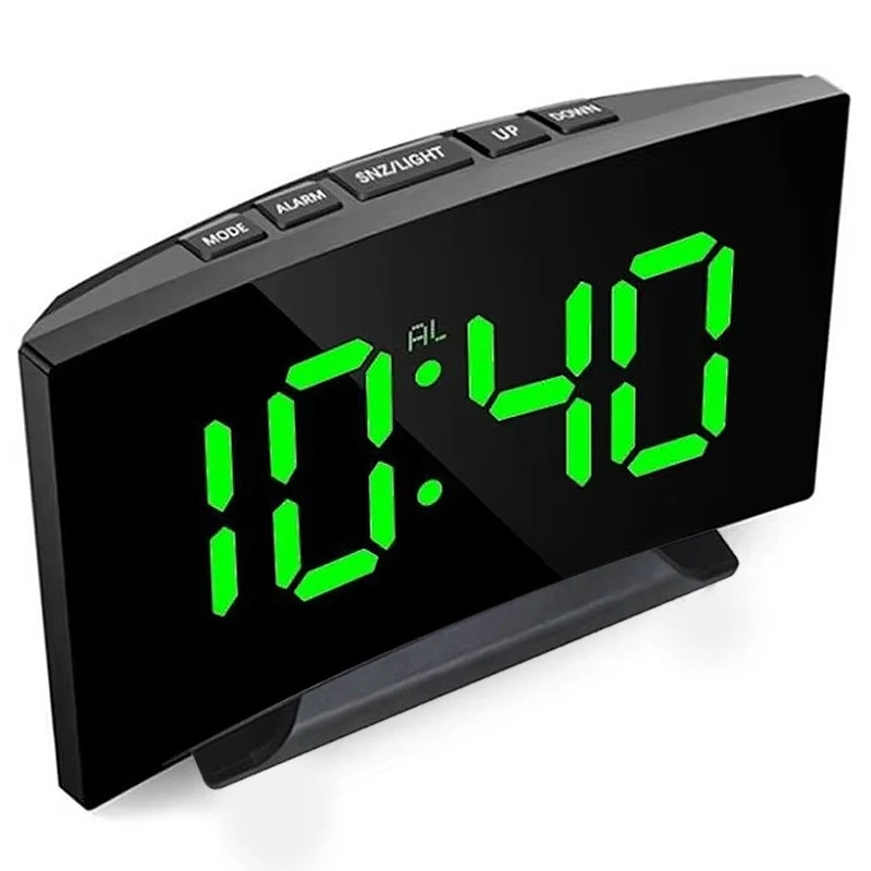 LED Digital Alarm Clock – Large Display with Temperature, Calendar & Night Light | Wake Up Right