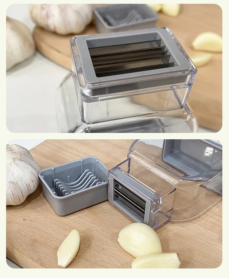 Manual Garlic Press Grater & Peeler – Stainless Steel Kitchen Tool | Mince Garlic in 5 Seconds