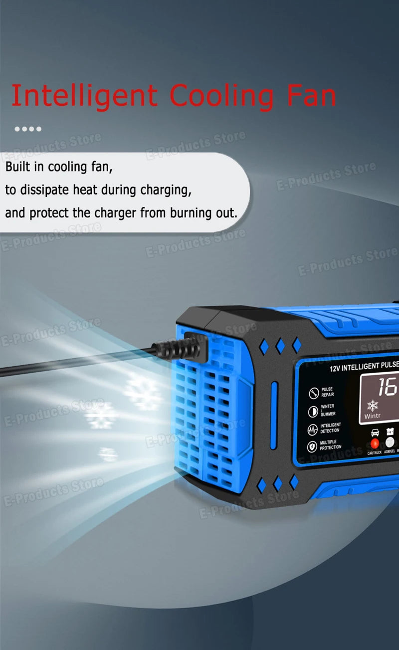 12V 6A Smart Car Battery Charger – LiFePO4 & Lead Acid | Dead Battery? Not Anymore.
