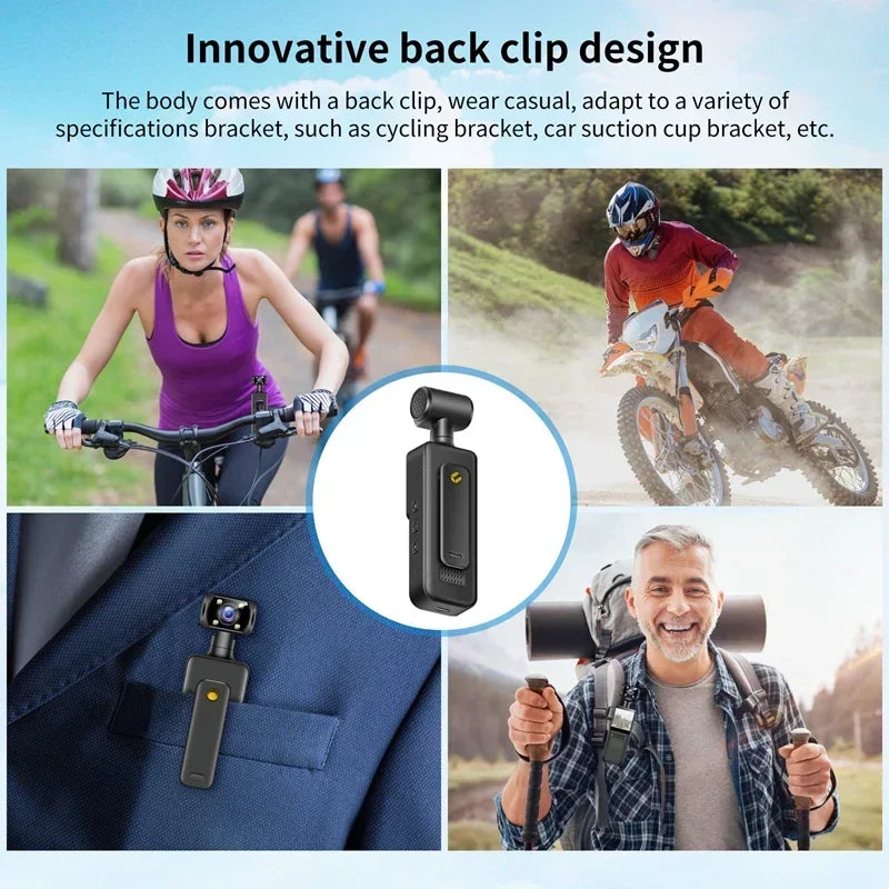 Lenovo 2026 Mini Pocket Camera – 8K HD 180° Rotating Night Vision | Capture Everything, Miss Nothing