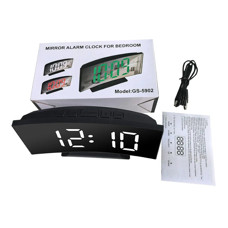 LED Digital Alarm Clock – Large Display with Temperature, Calendar & Night Light | Wake Up Right