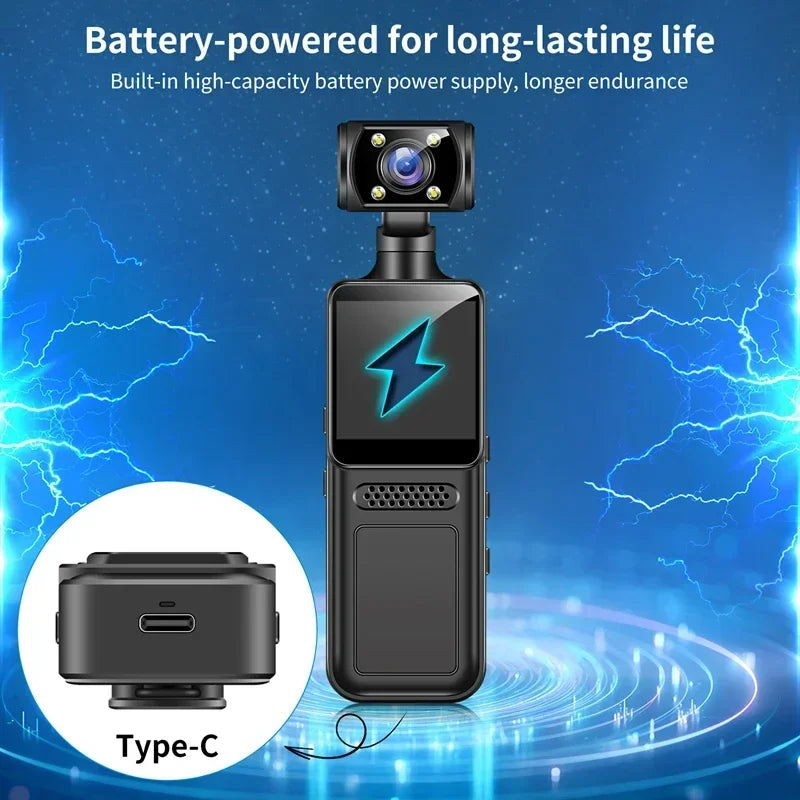 Lenovo 2026 Mini Pocket Camera – 8K HD 180° Rotating Night Vision | Capture Everything, Miss Nothing