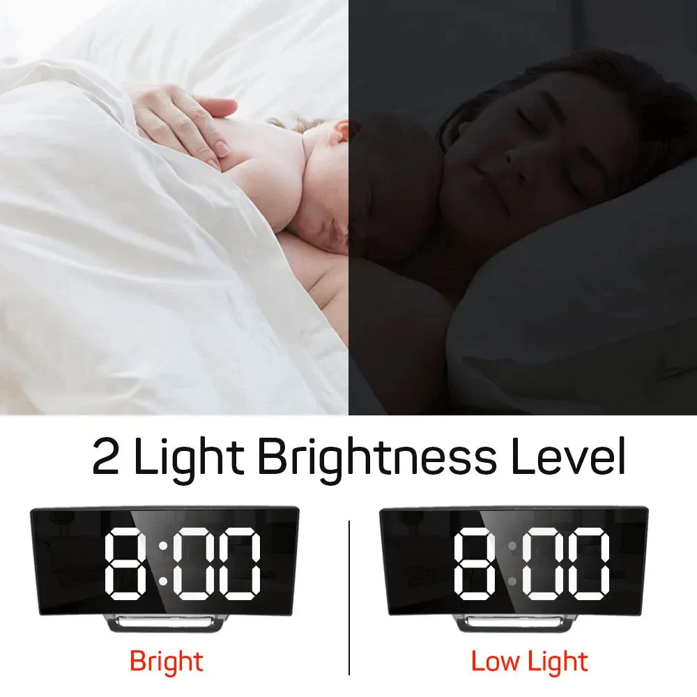 LED Digital Alarm Clock – Large Display with Temperature, Calendar & Night Light | Wake Up Right