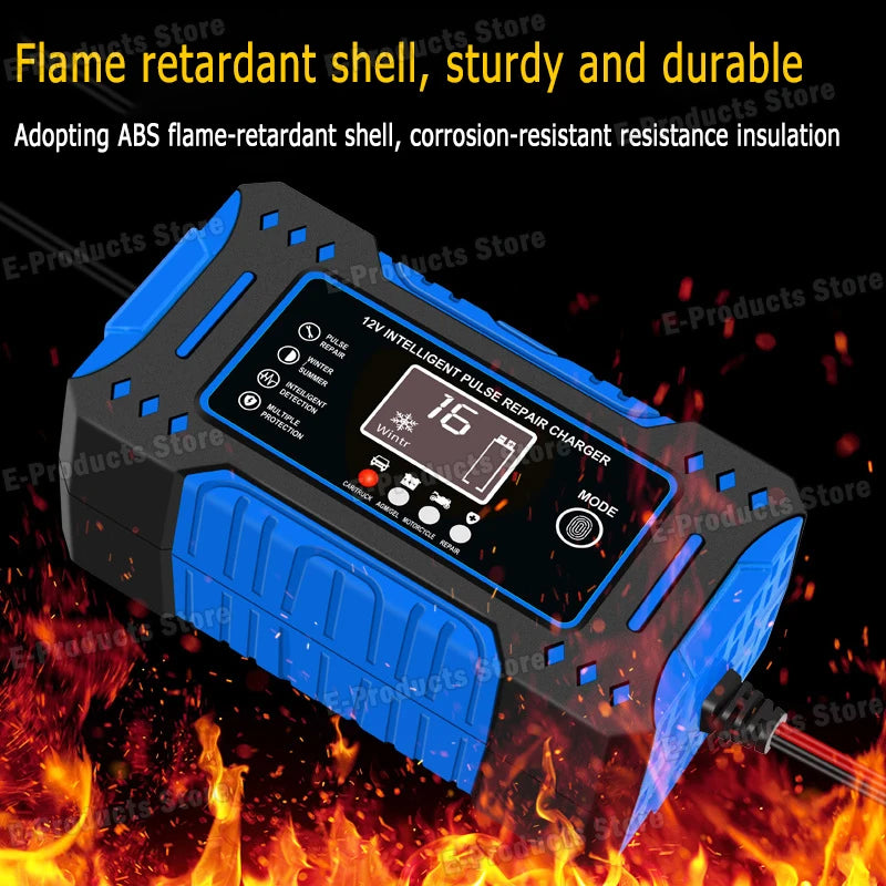 12V 6A Smart Car Battery Charger – LiFePO4 & Lead Acid | Dead Battery? Not Anymore.