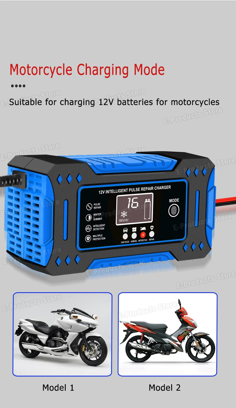 12V 6A Smart Car Battery Charger – LiFePO4 & Lead Acid | Dead Battery? Not Anymore.