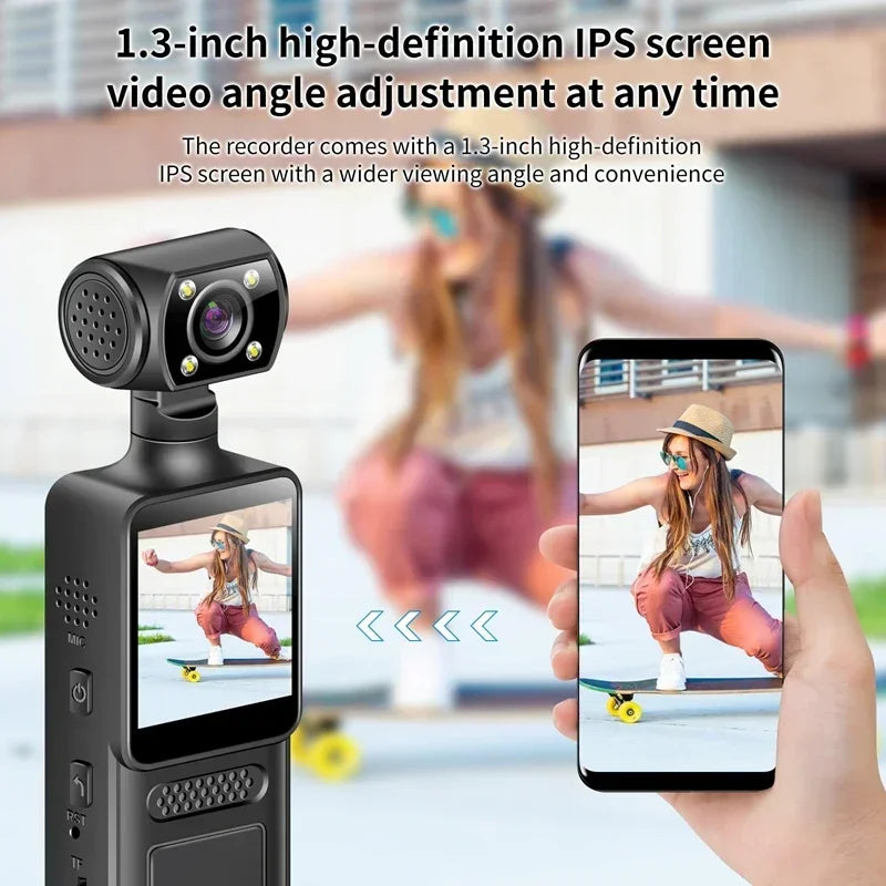 Lenovo 2026 Mini Pocket Camera – 8K HD 180° Rotating Night Vision | Capture Everything, Miss Nothing
