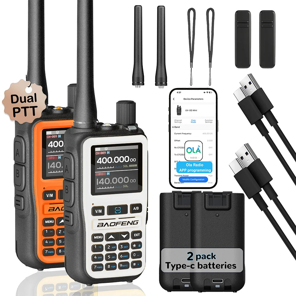 BAOFENG UV-5R Mini Two-Way Radio 2-Pack – 5W Dual Band | Stay Connected When Everything Else Fails
