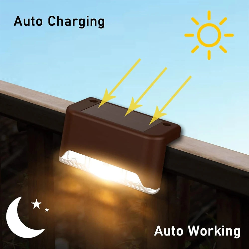 Solar LED Step Lights – Warm White Outdoor Stair & Path Lights | Glow Every Night, Zero Cost