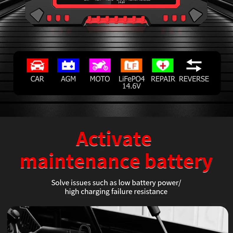 12V 6A Smart Car Battery Charger – LiFePO4 & Lead Acid | Dead Battery? Not Anymore.