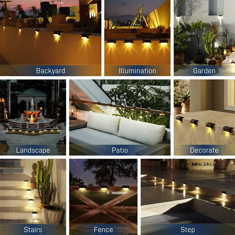 Solar LED Step Lights – Warm White Outdoor Stair & Path Lights | Glow Every Night, Zero Cost