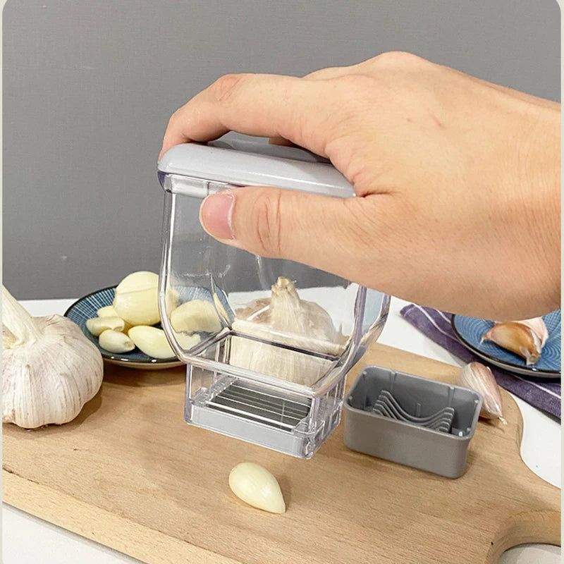 Manual Garlic Press Grater & Peeler – Stainless Steel Kitchen Tool | Mince Garlic in 5 Seconds