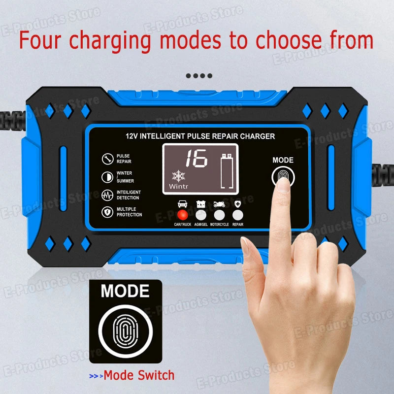 12V 6A Smart Car Battery Charger – LiFePO4 & Lead Acid | Dead Battery? Not Anymore.