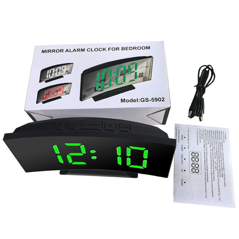 LED Digital Alarm Clock – Large Display with Temperature, Calendar & Night Light | Wake Up Right