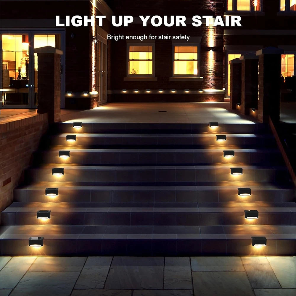Solar LED Step Lights – Warm White Outdoor Stair & Path Lights | Glow Every Night, Zero Cost