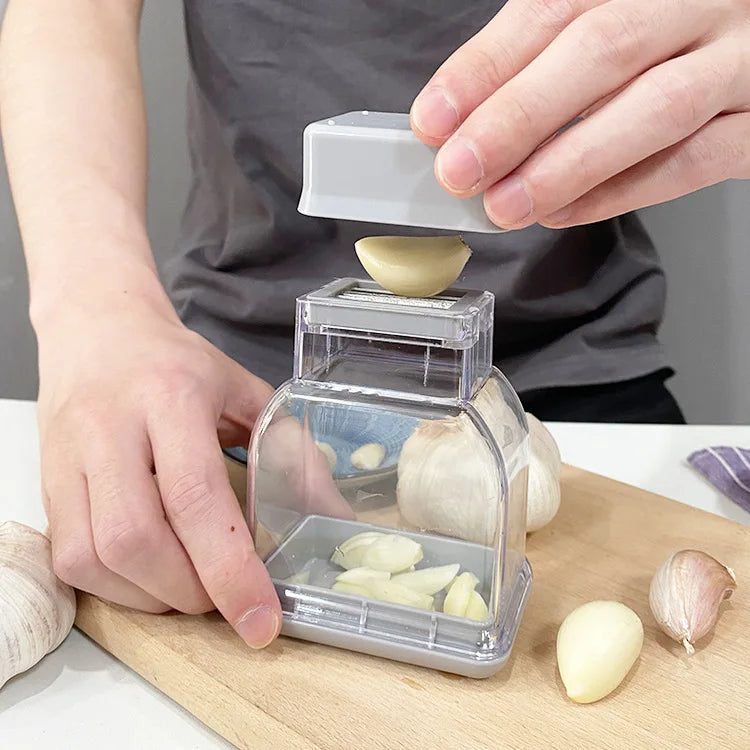 Manual Garlic Press Grater & Peeler – Stainless Steel Kitchen Tool | Mince Garlic in 5 Seconds